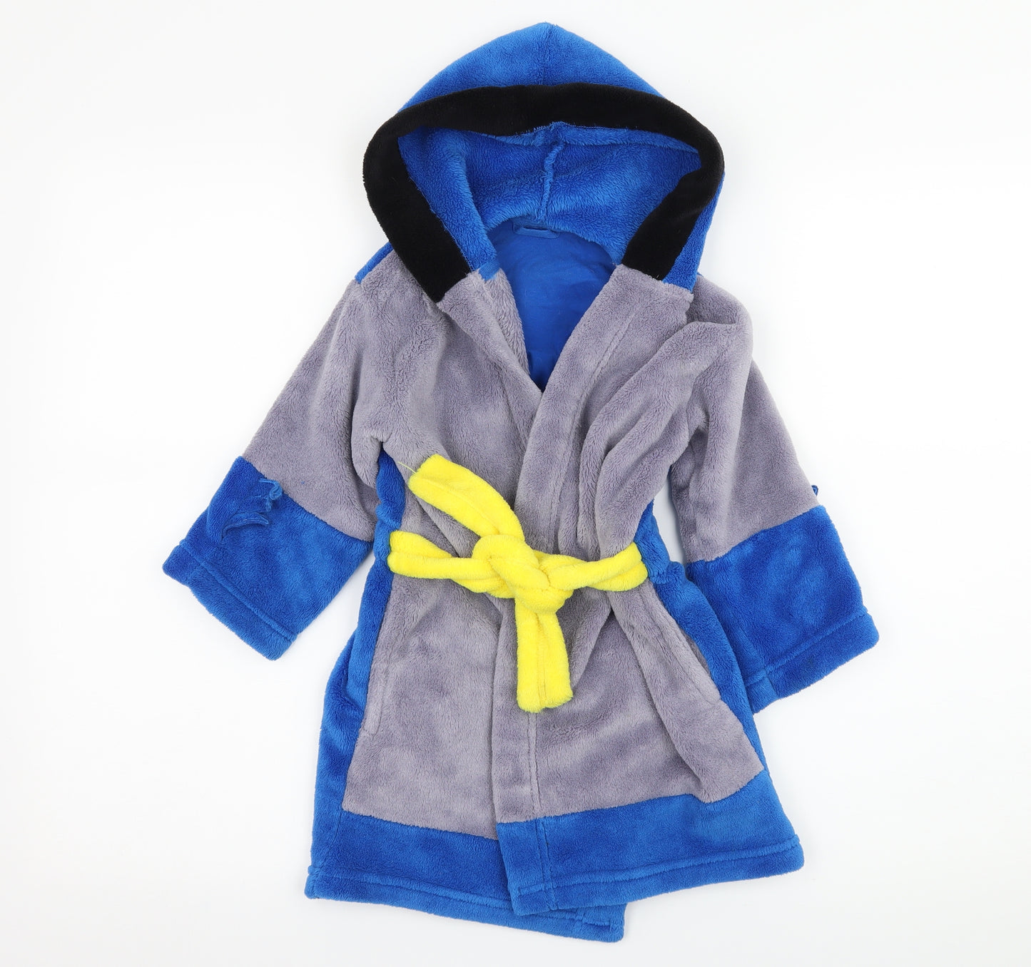 Marks and Spencer Boys Multicoloured Geometric Microfibre Babydoll Robe Size 18-24 Months  - Batman