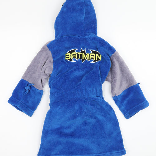 Marks and Spencer Boys Multicoloured Geometric Microfibre Babydoll Robe Size 18-24 Months  - Batman