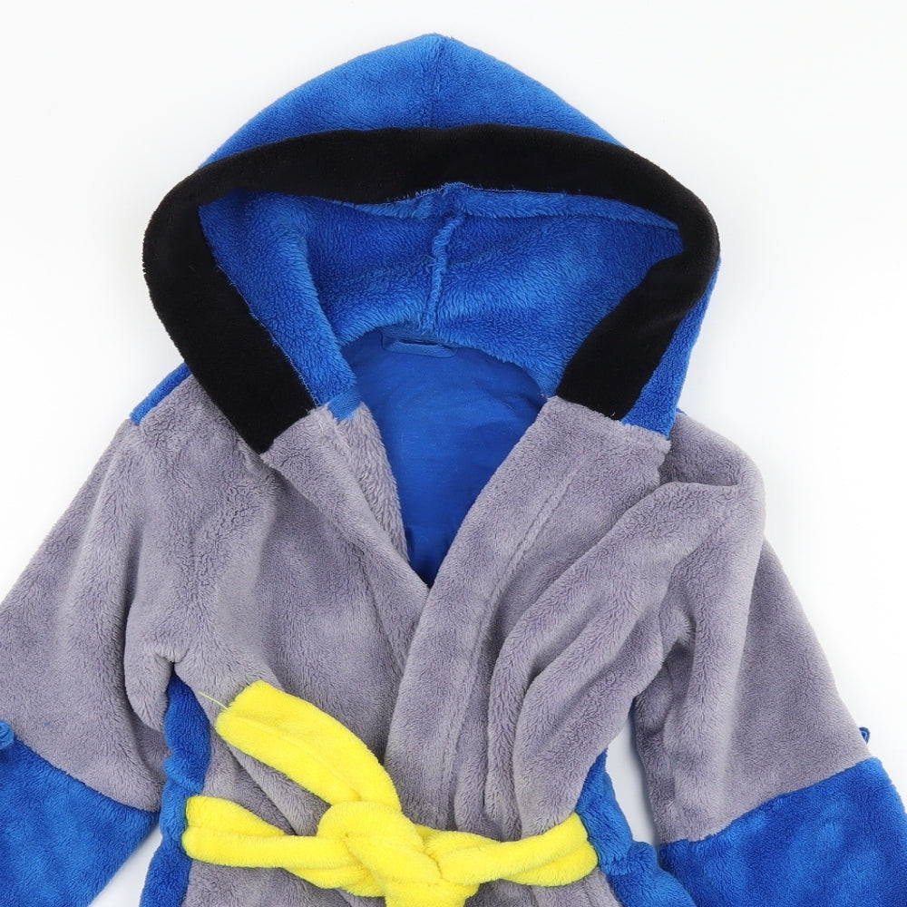 Marks and Spencer Boys Multicoloured Geometric Microfibre Babydoll Robe Size 18-24 Months  - Batman