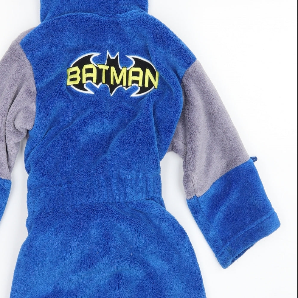 Marks and Spencer Boys Multicoloured Geometric Microfibre Babydoll Robe Size 18-24 Months  - Batman