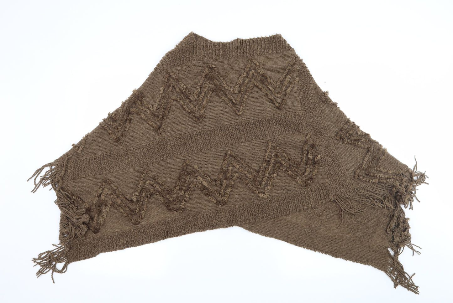 Preworn Womens Brown  Knit Pullover Jumper One Size  - Poncho
