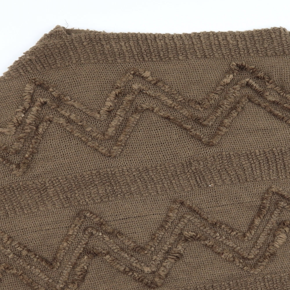 Preworn Womens Brown  Knit Pullover Jumper One Size  - Poncho