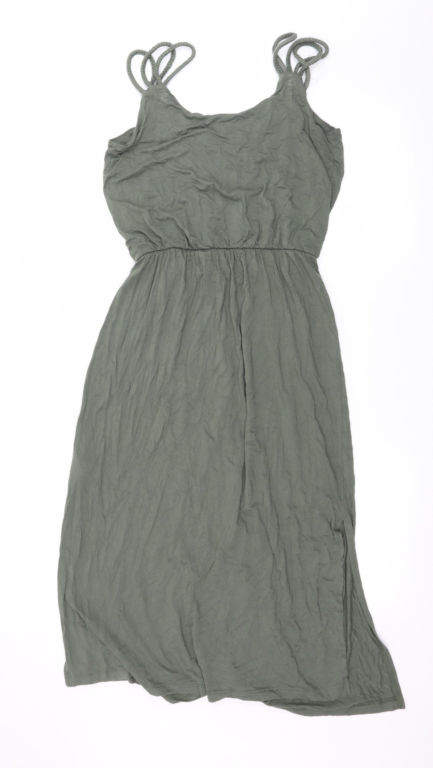Warehouse Womens Green  Jersey Slip Dress  Size 10