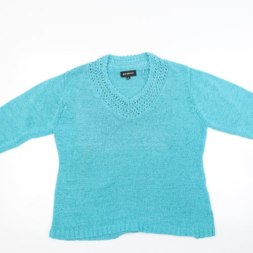 Paramour Womens Green  Knit Pullover Jumper Size L