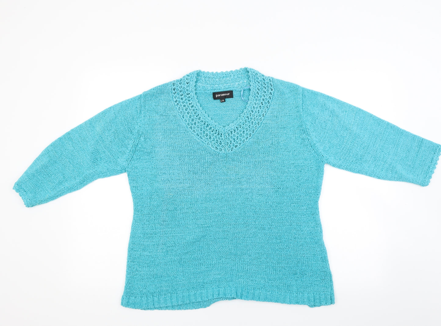 Paramour Womens Green  Knit Pullover Jumper Size L