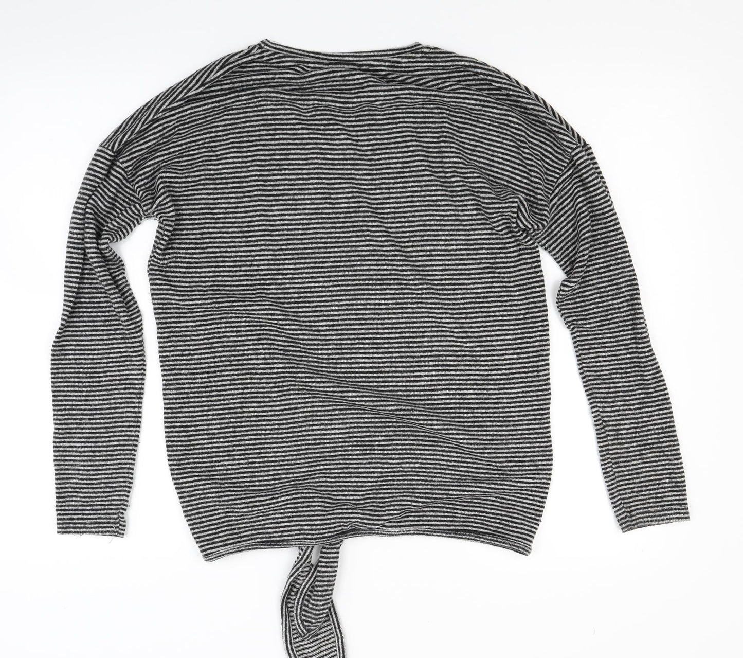 Papaya Womens Grey Striped Knit Pullover Jumper Size 10