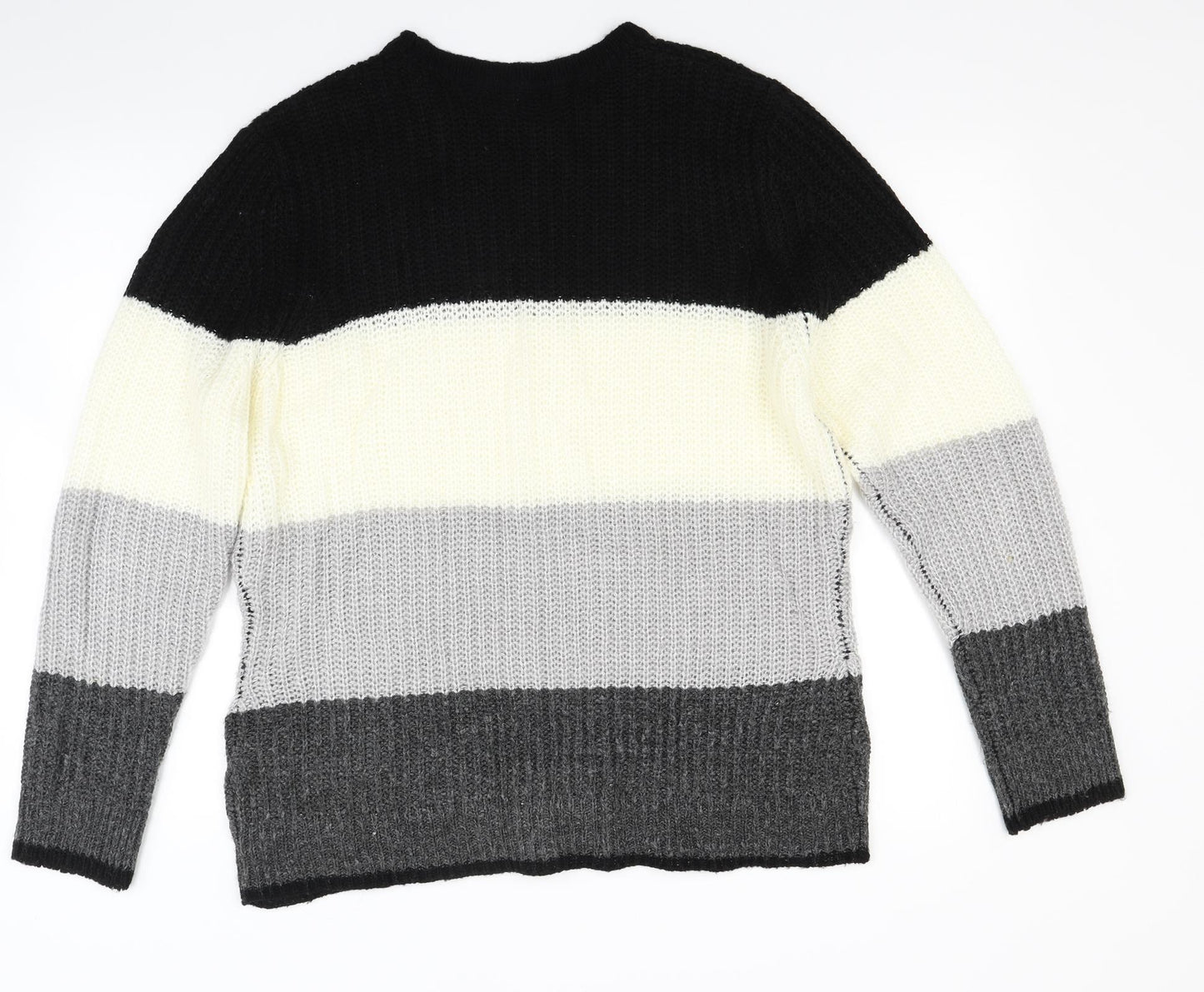 Pep&co Womens Black Striped Knit Pullover Jumper Size 18