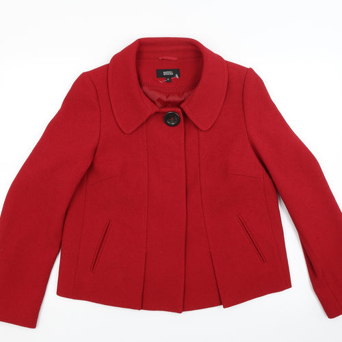Marks and Spencer Womens Red   Jacket Blazer Size 12