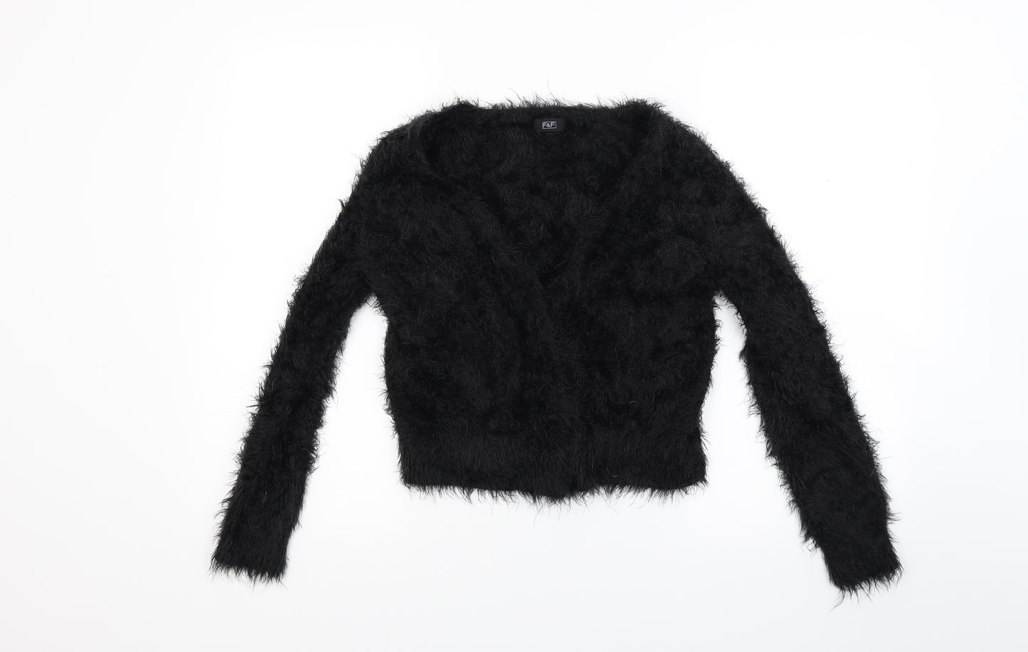 F&F Womens Black  Knit Cardigan Jumper Size 10