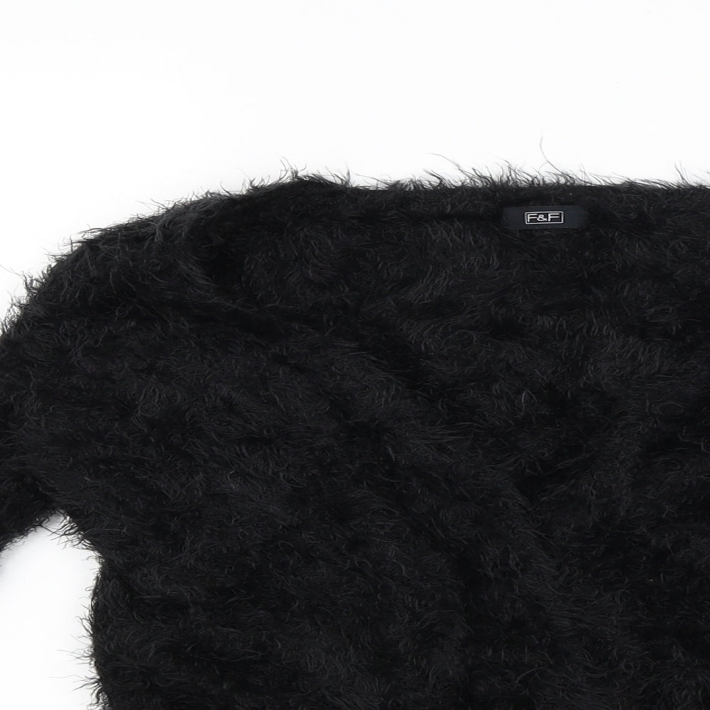 F&F Womens Black  Knit Cardigan Jumper Size 10