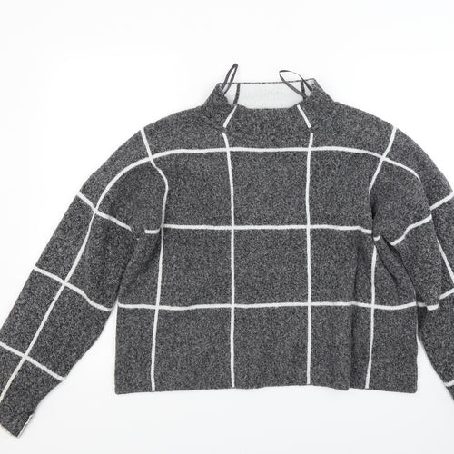 Atmosphere Womens Grey Check  Pullover Jumper Size L