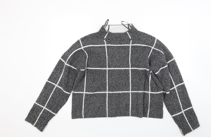 Atmosphere Womens Grey Check  Pullover Jumper Size L