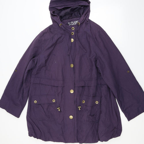 Evans Womens Purple   Anorak Coat Size 22