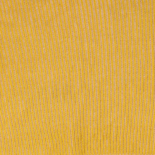 Round Womens Yellow  Knit Pullover Jumper Size M