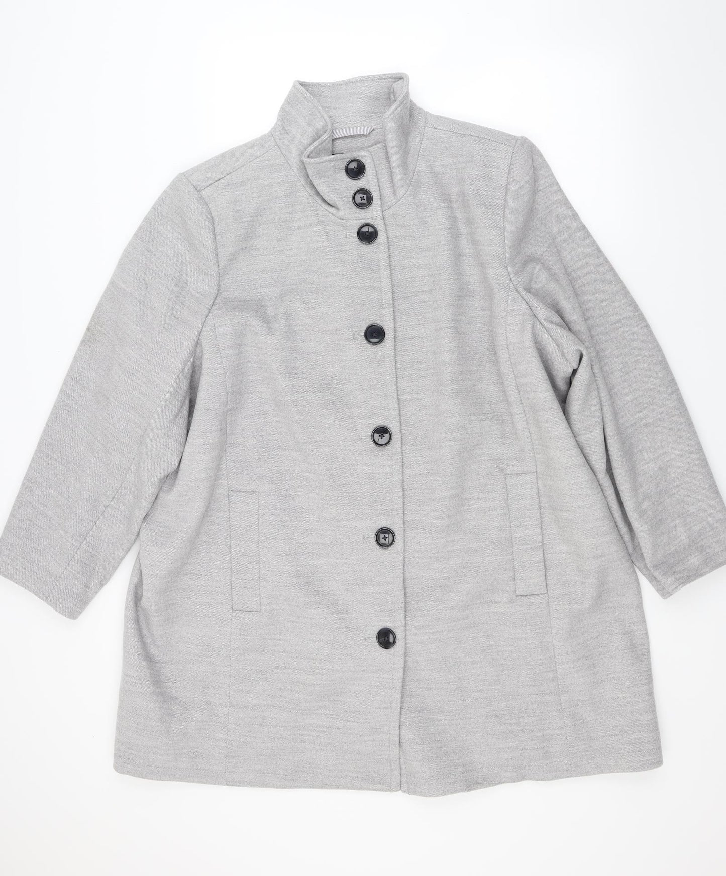 Lands end Womens Grey  Jersey Pea Coat Coat Size 28