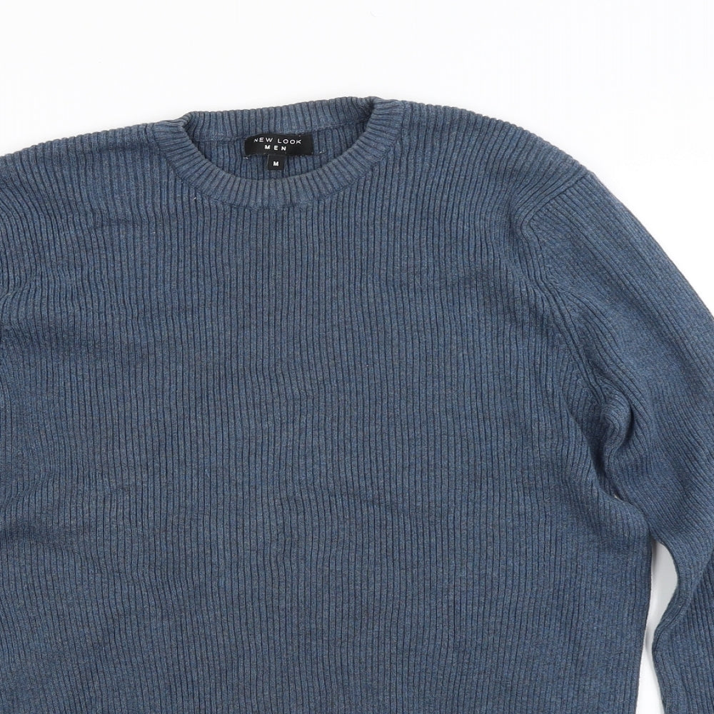 New Look Mens Blue  Knit Pullover Jumper Size M