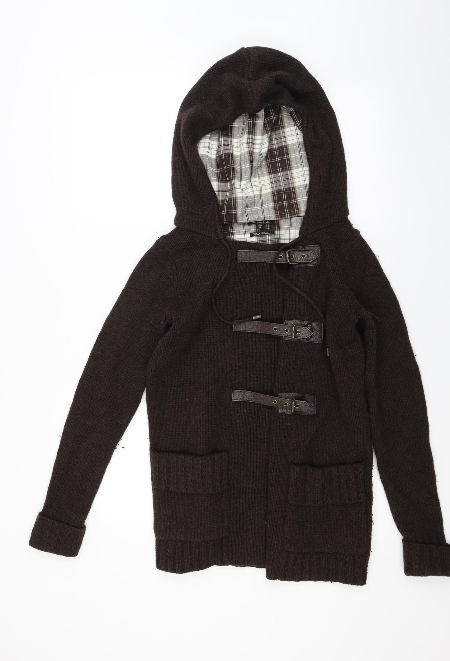 Massimo Dutti Womens Brown  Knit Cardigan Hoodie Size S