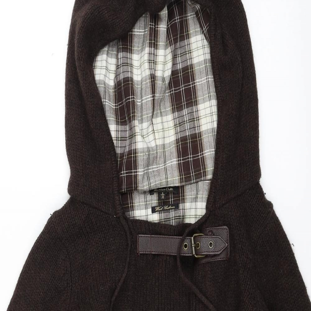 Massimo Dutti Womens Brown  Knit Cardigan Hoodie Size S