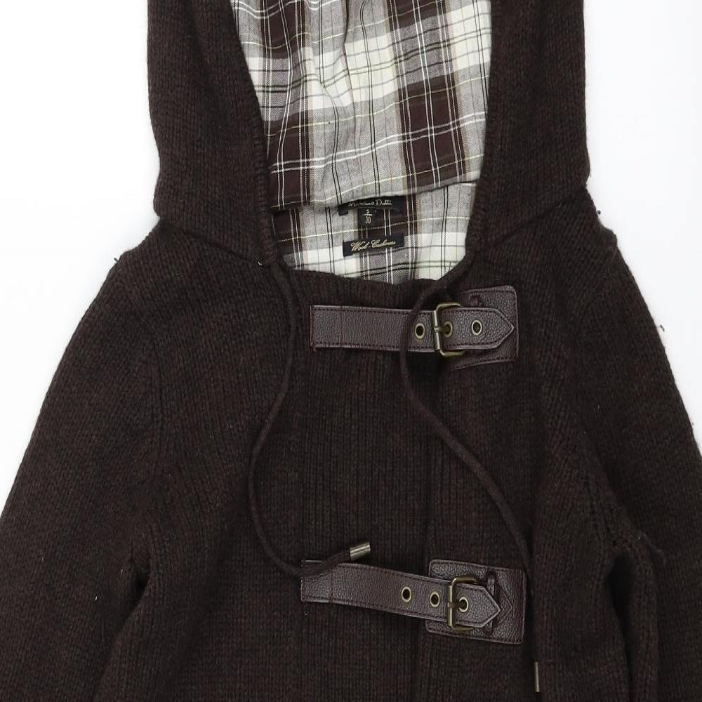 Massimo Dutti Womens Brown  Knit Cardigan Hoodie Size S
