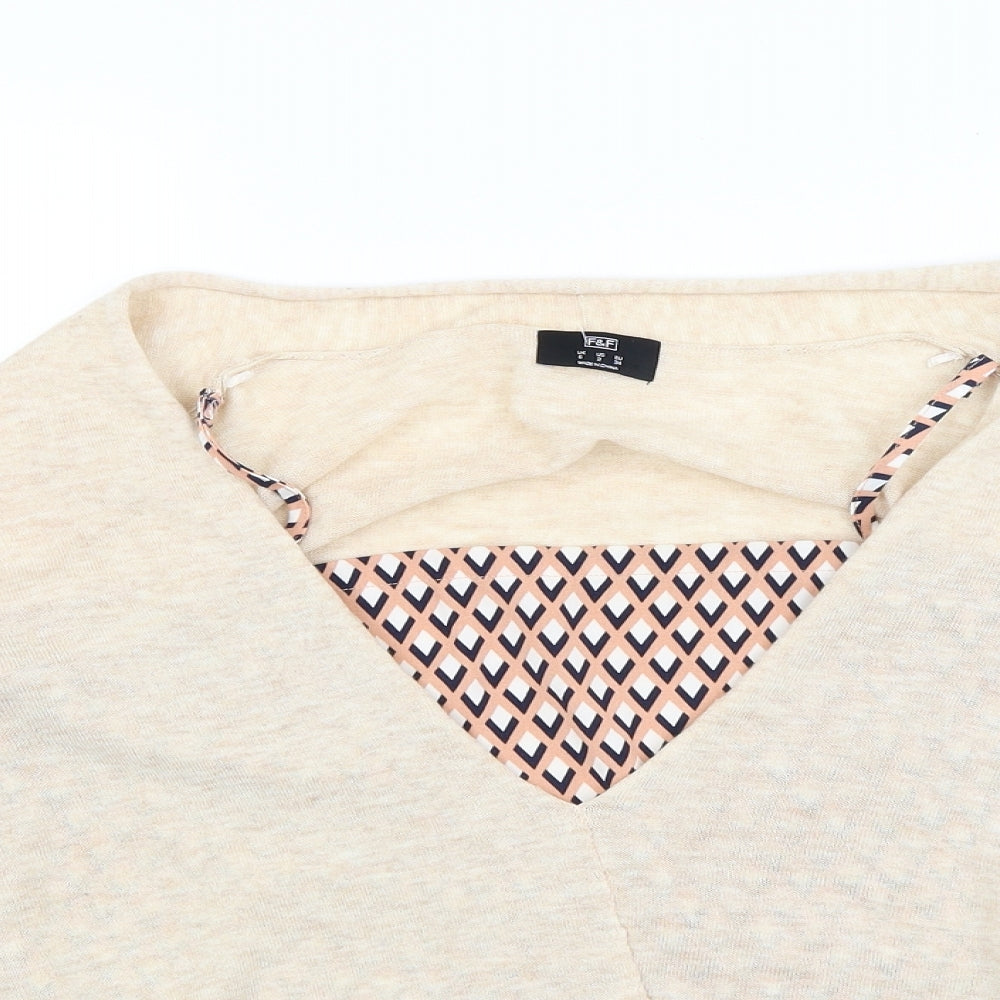F&F Womens Beige  Knit Pullover Jumper Size 6