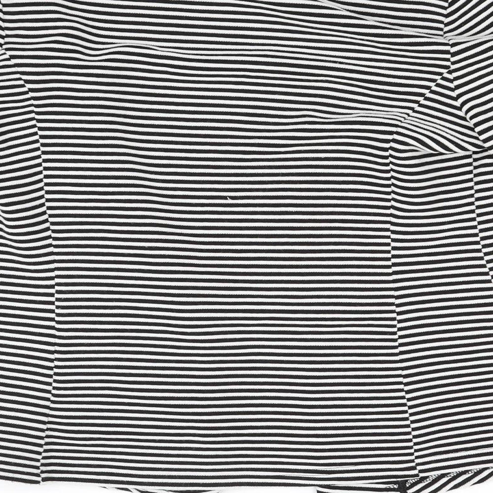 Papaya Womens White Striped  Jacket Coat Size 12