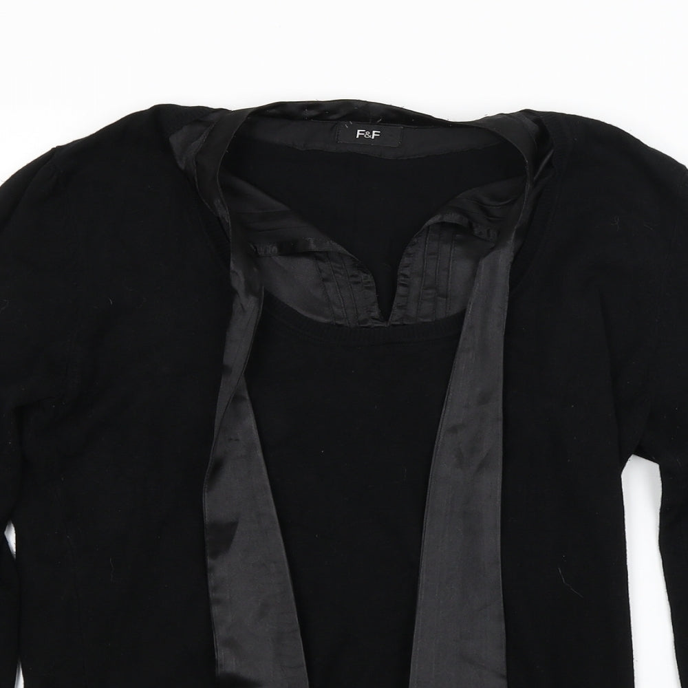 F&F Womens Black  Knit Pullover Jumper Size 12