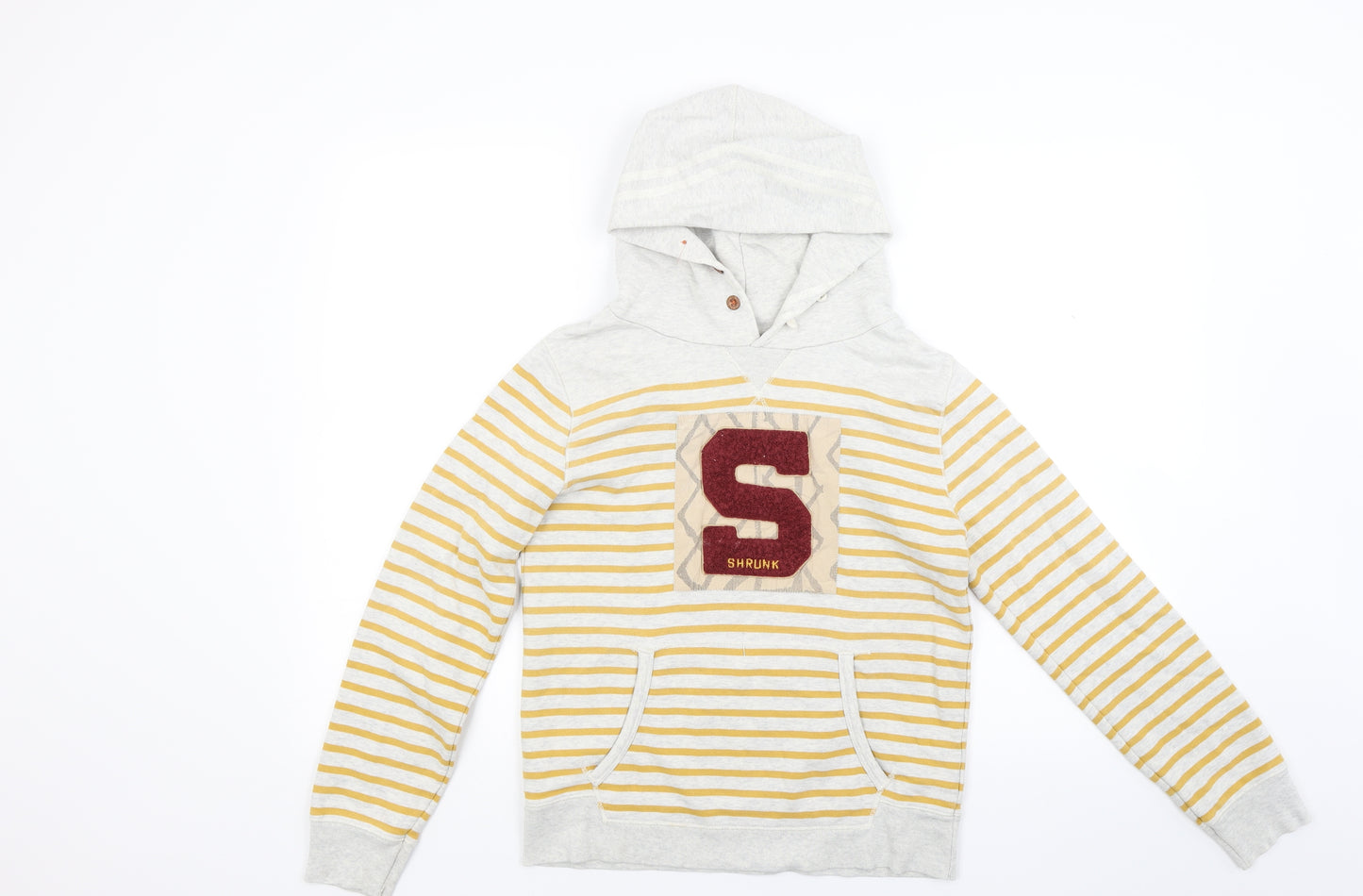 Scotch Shrunk Girls Grey Striped Jersey Pullover Hoodie Size M