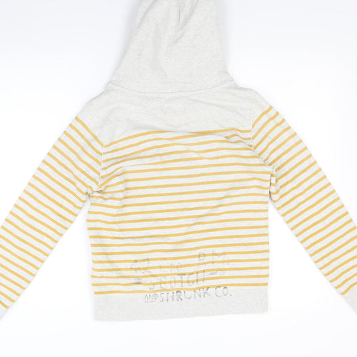 Scotch Shrunk Girls Grey Striped Jersey Pullover Hoodie Size M