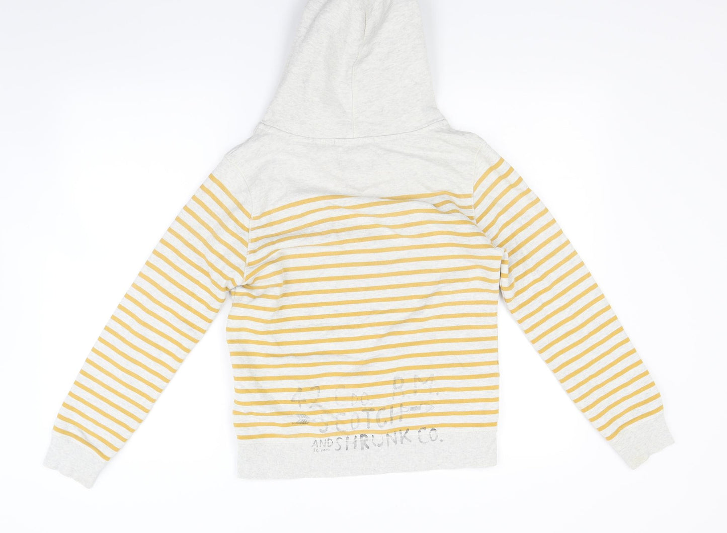 Scotch Shrunk Girls Grey Striped Jersey Pullover Hoodie Size M