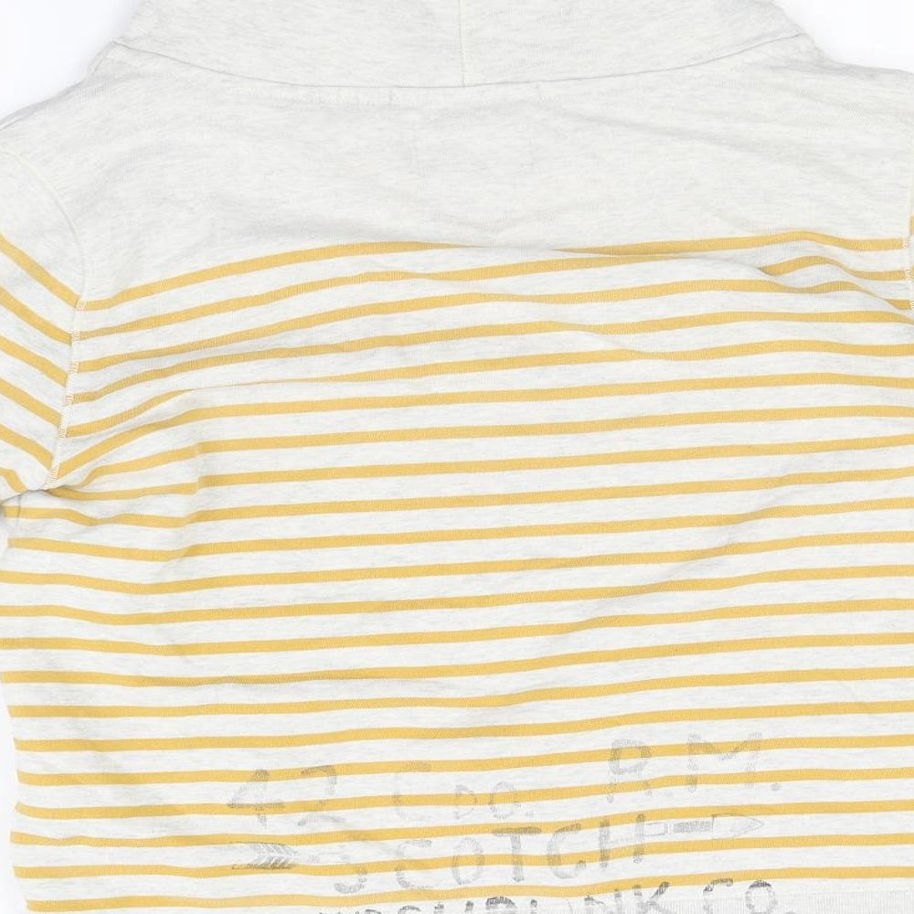 Scotch Shrunk Girls Grey Striped Jersey Pullover Hoodie Size M