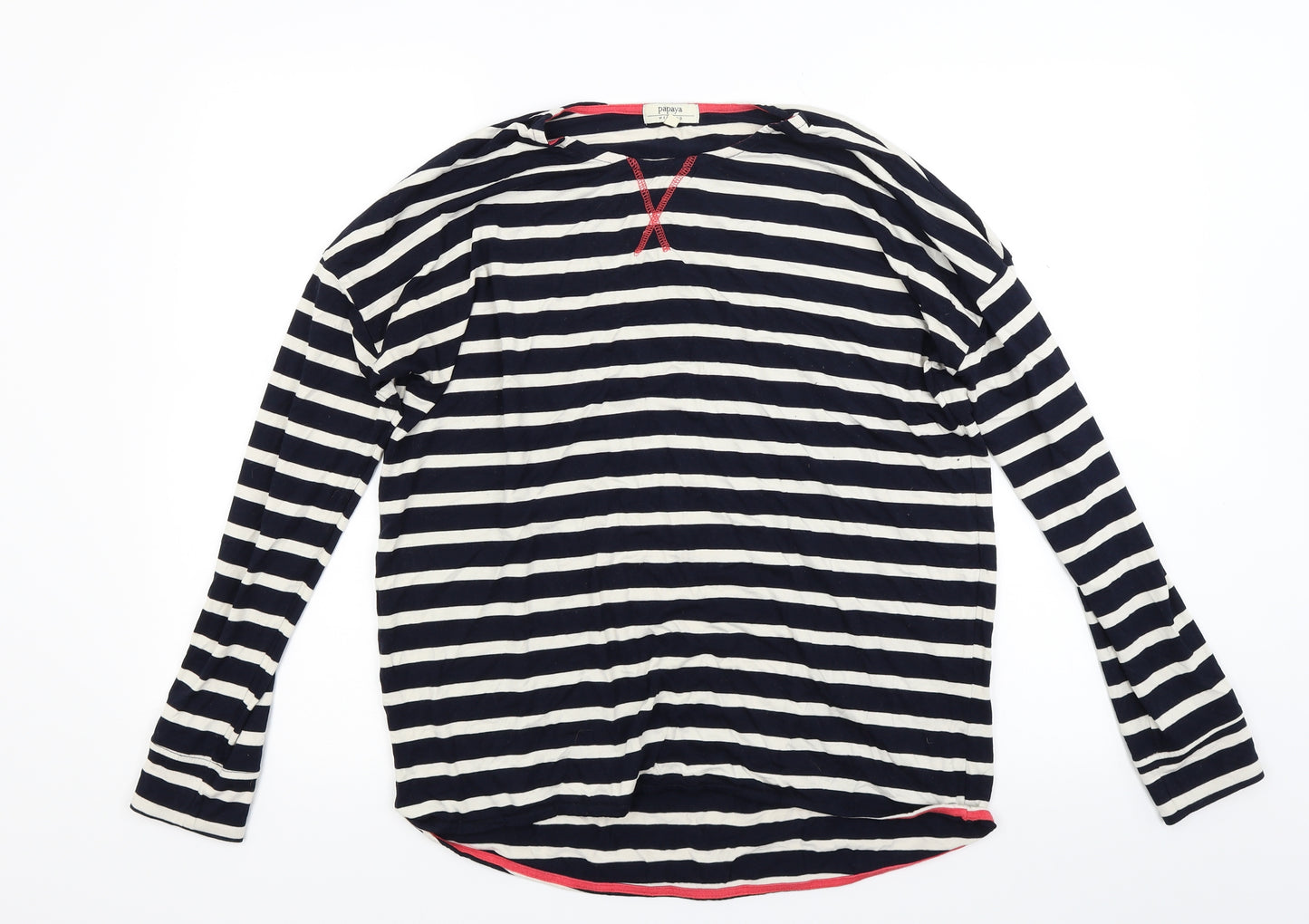 Papaya Womens Blue Striped  Pullover Jumper Size M