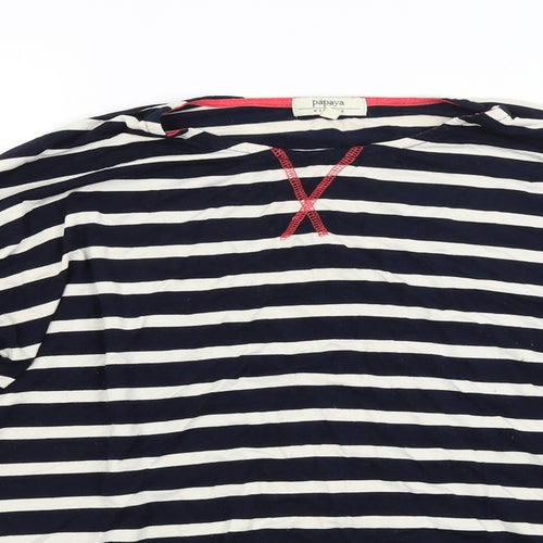 Papaya Womens Blue Striped  Pullover Jumper Size M