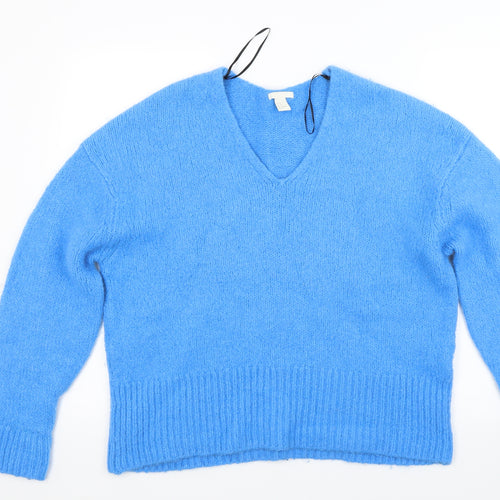 H&M Womens Blue  Knit Pullover Jumper Size M