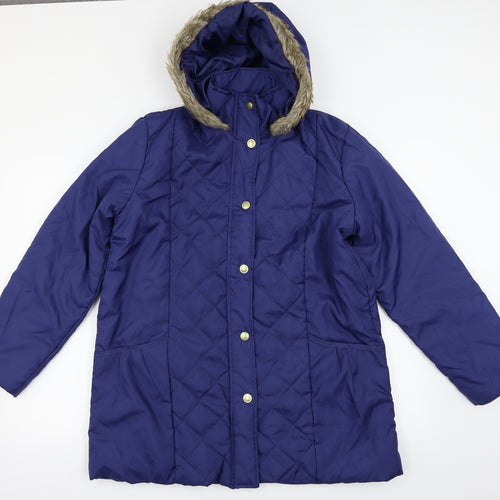 Anne De Lancay Womens Blue   Parka Coat Size S