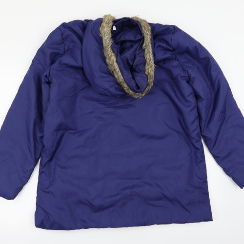 Anne De Lancay Womens Blue   Parka Coat Size S