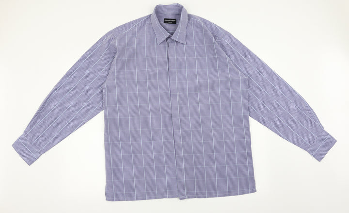 Island Earth Mens Blue Check Button-Up Size L