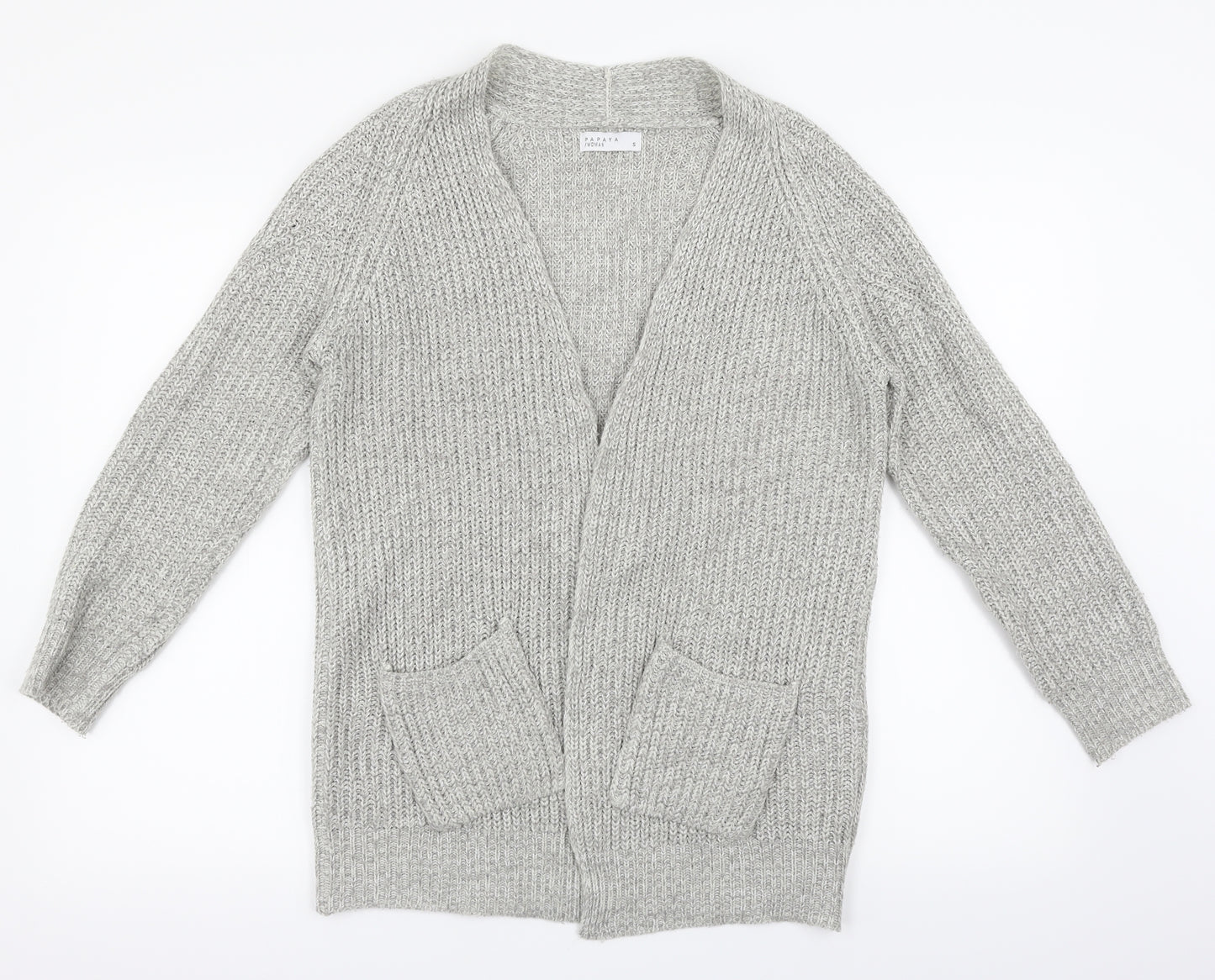 Papaya Womens Grey   Cardigan Jumper Size S