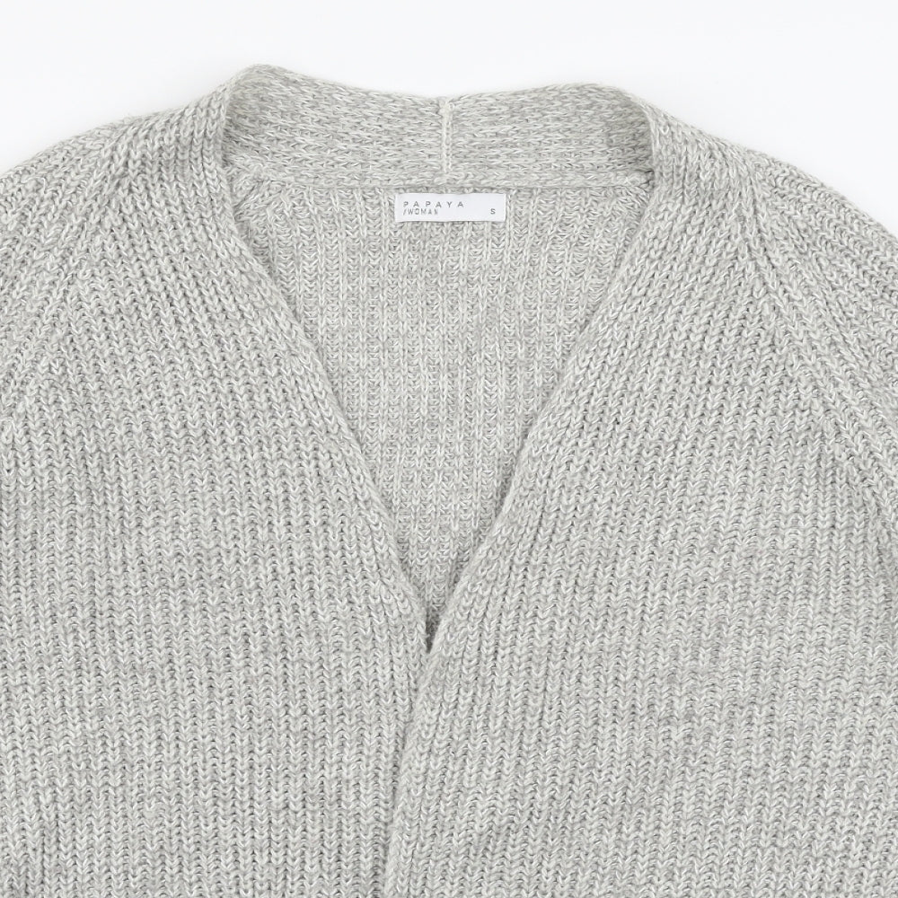 Papaya Womens Grey   Cardigan Jumper Size S