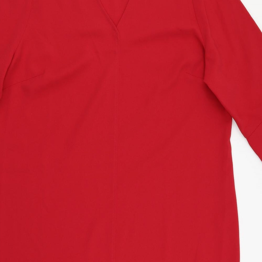M&S Womens Red   Basic Blouse Size 18