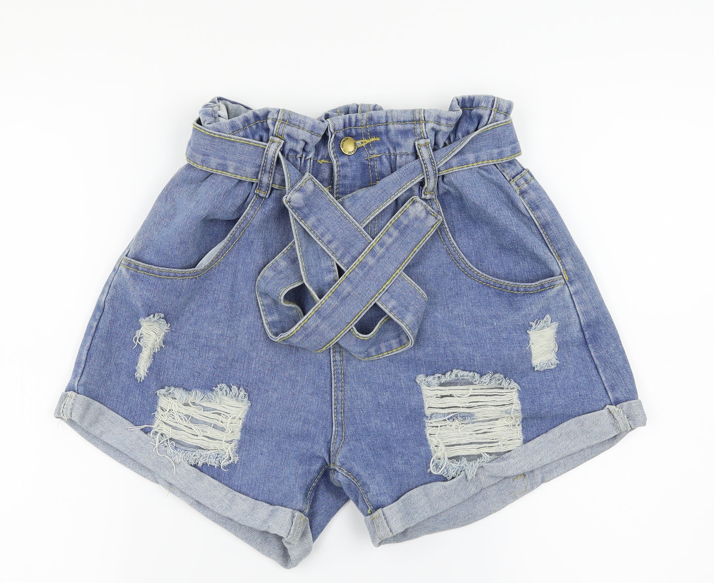 SheIn Womens Blue  Denim Hot Pants Shorts Size S