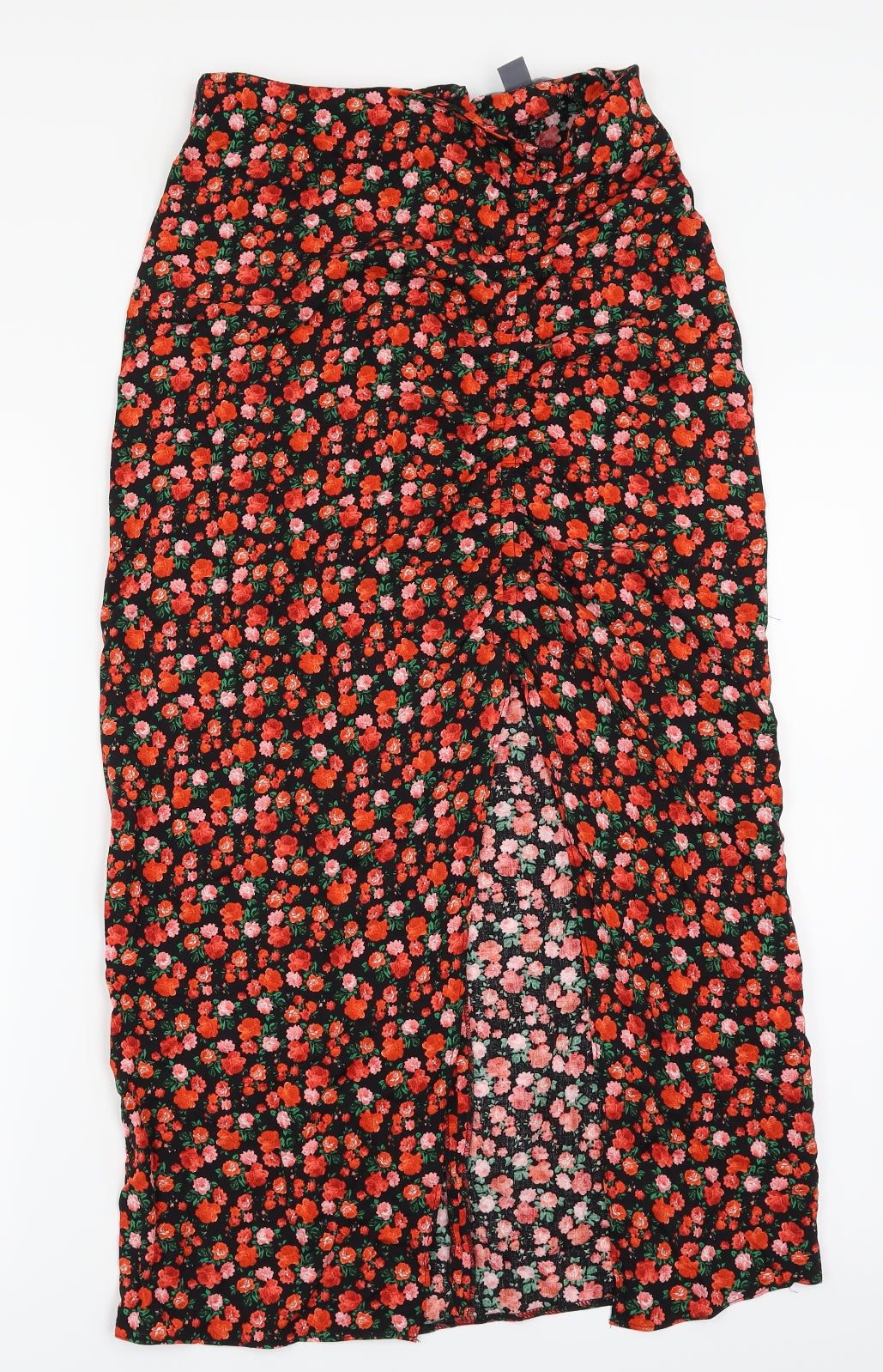 Primark Womens Black Floral  A-Line Skirt Size 8