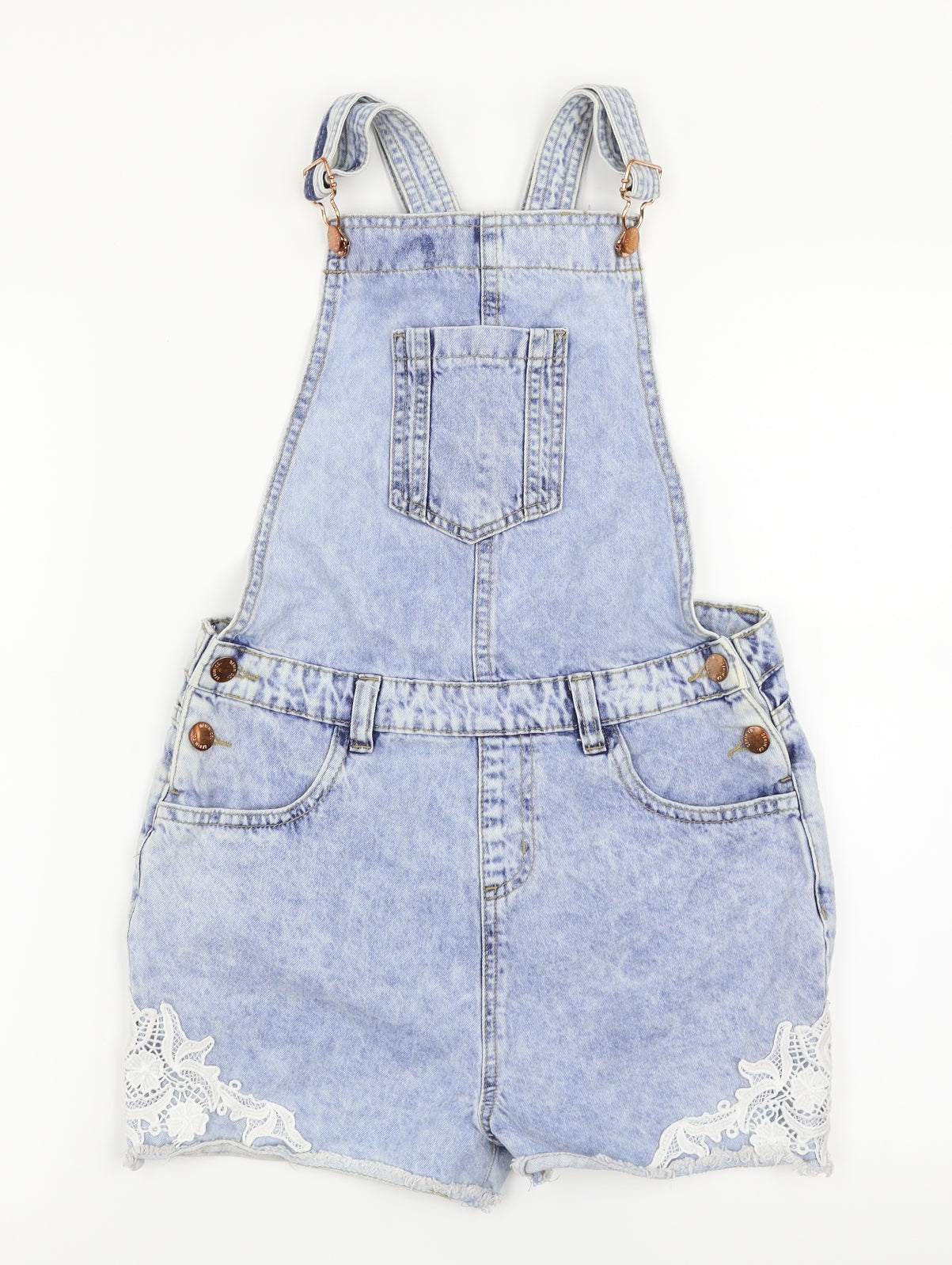 Denim. Co Girls Blue  Denim Dungaree One-Piece Size 12-13 Years