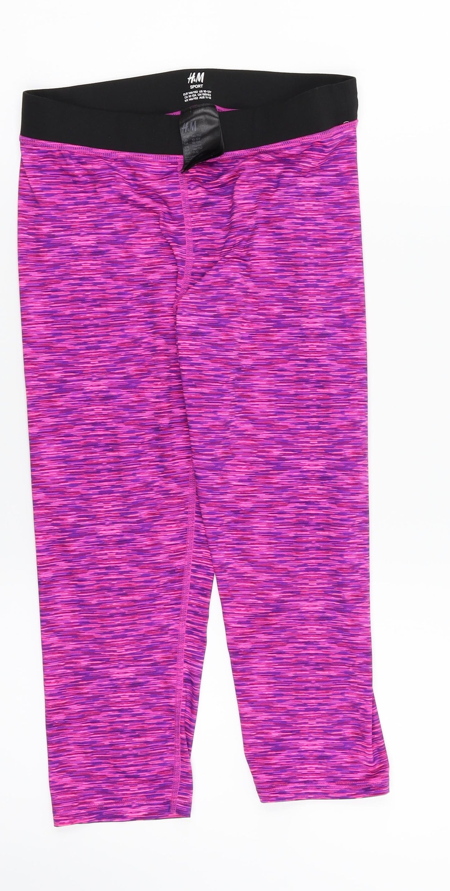 H&M Girls Pink Herringbone  Jogger Trousers Size 11-12 Years