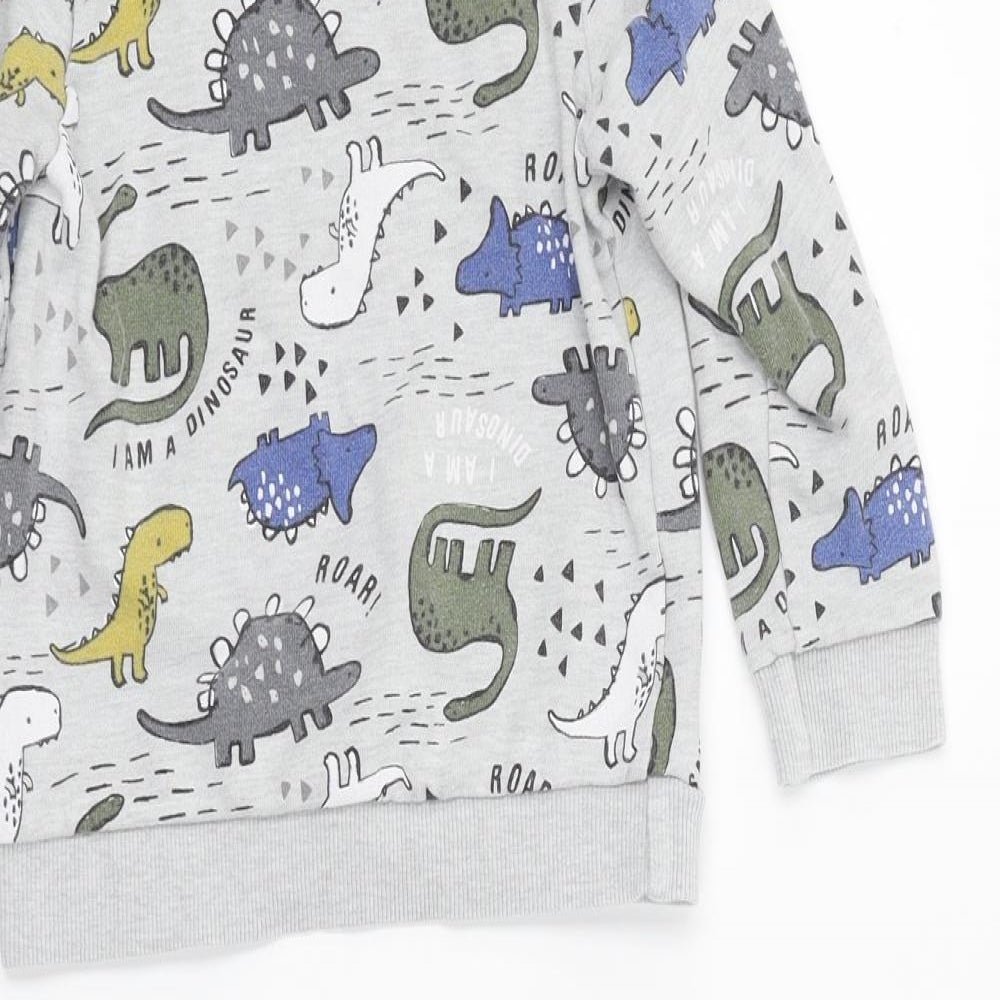 F&F Boys Grey Solid  Kimono Pyjama Set Size 18-24 Months  - Dinosaurs