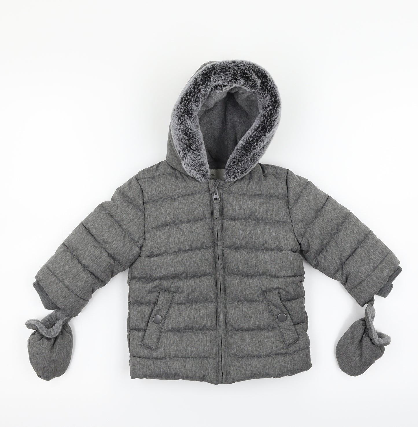 George Boys Grey   Parka Coat Size 9-12 Months