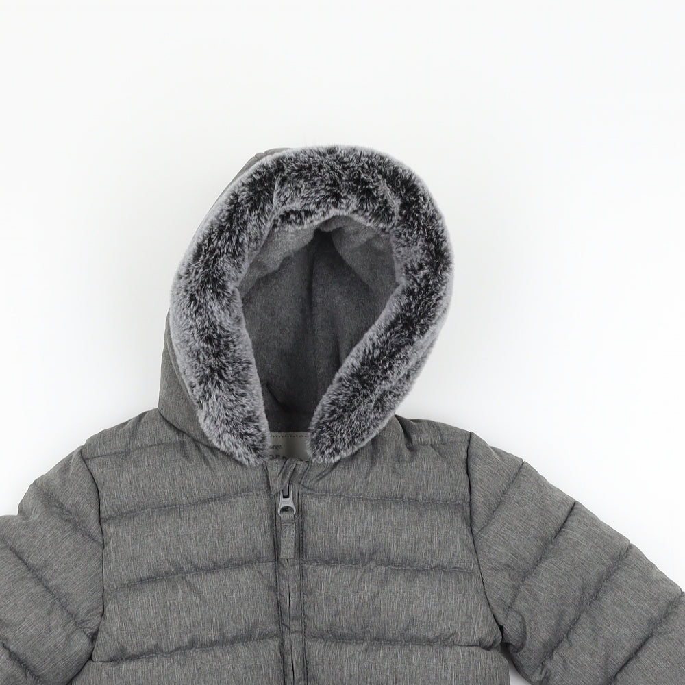George Boys Grey   Parka Coat Size 9-12 Months