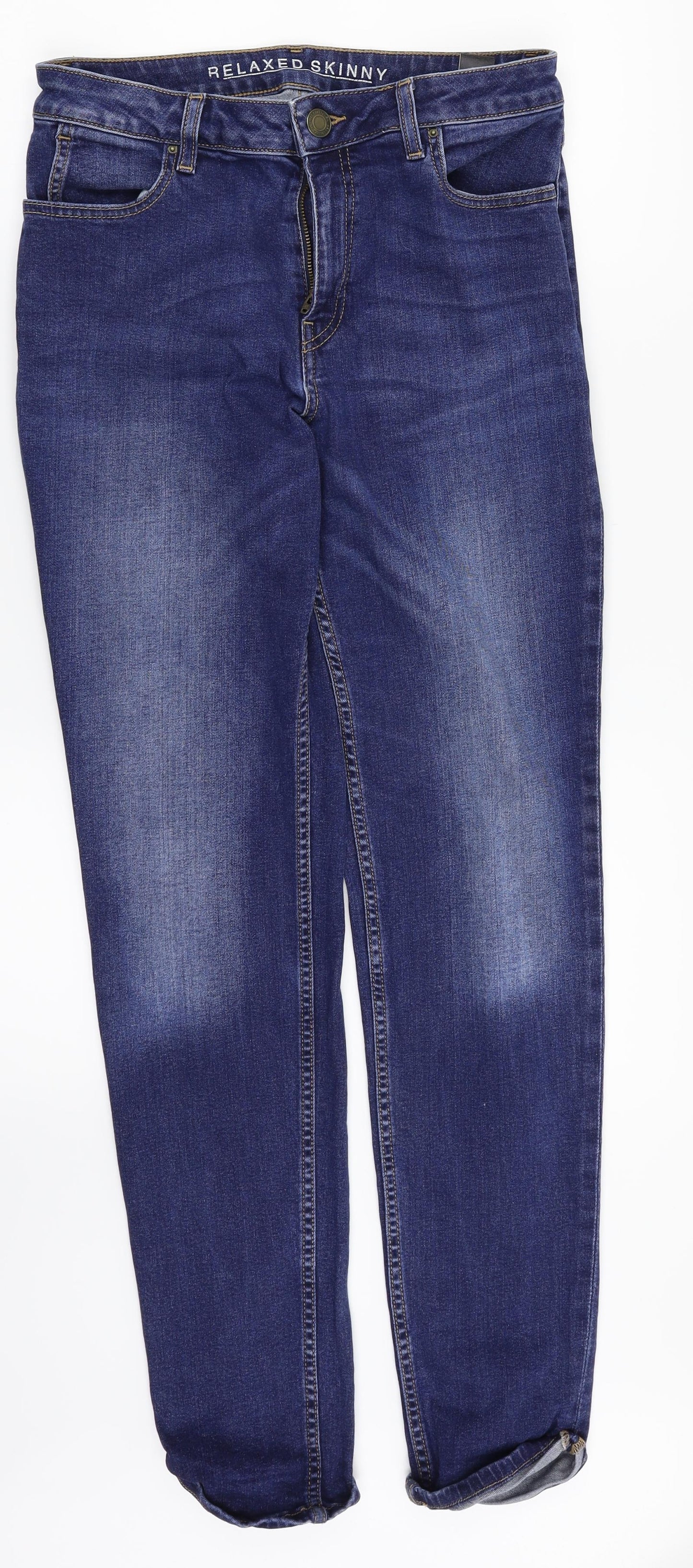 M&S Womens Blue  Denim Skinny Jeans Size 10 L30 in