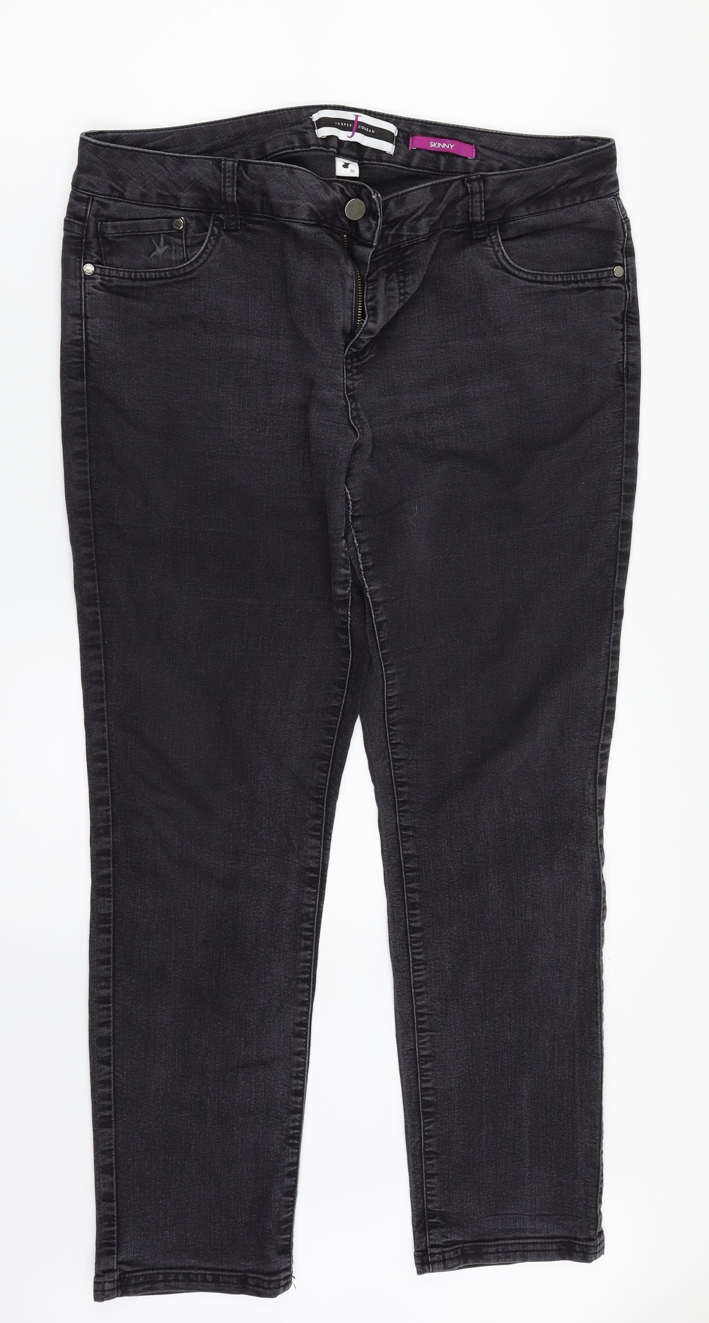 Jasper Conran Womens Black  Denim Skinny Jeans Size 16 L27 in