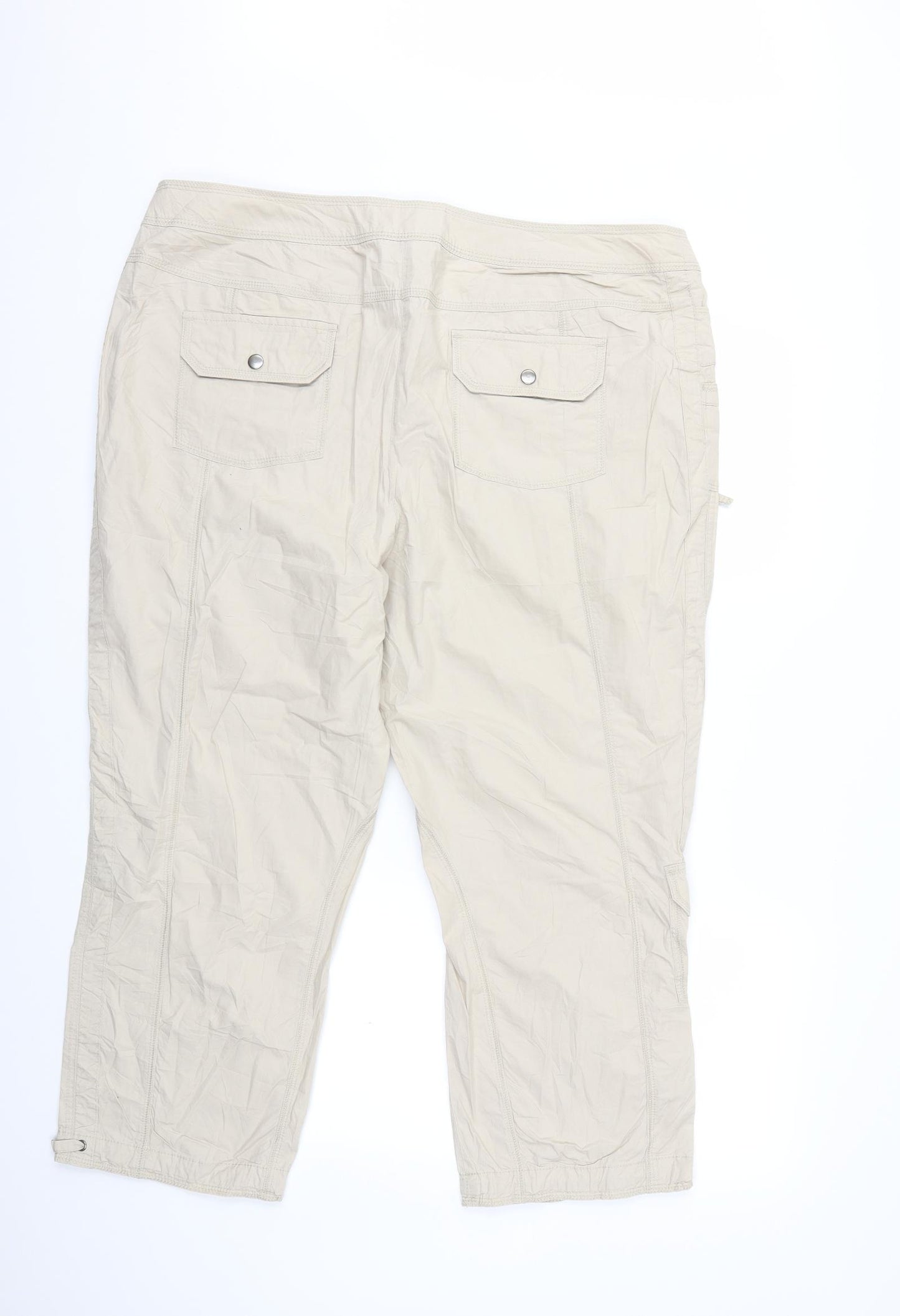 Canda Womens Beige   Cargo Trousers Size 22 L25 in