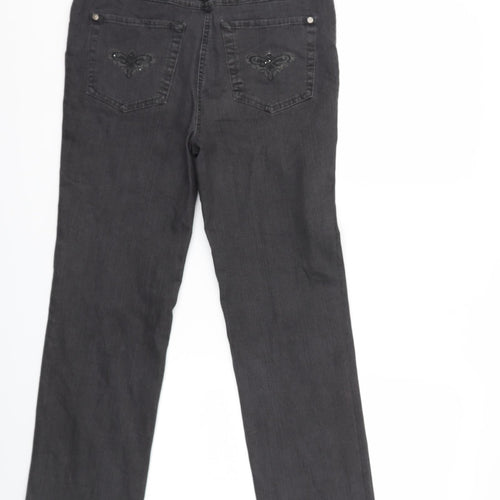 Gerry Weber Womens Grey  Denim Straight Jeans Size 10 L27 in
